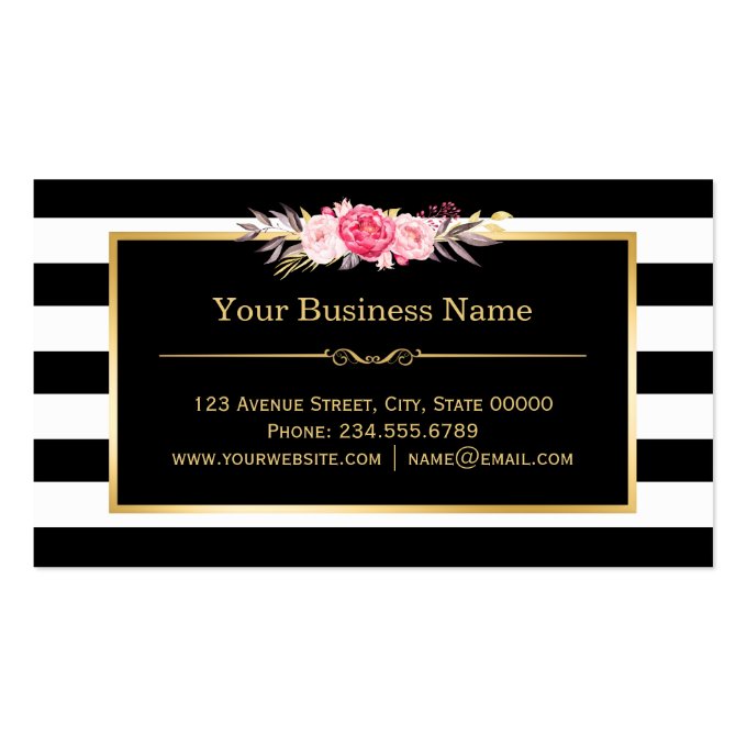 Loyalty Card Vintage Gold Floral Beauty Salon Business Card (back side)