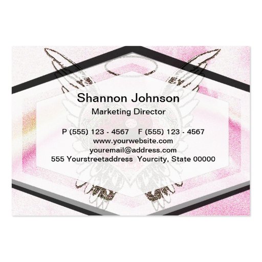 Yin Yang Heart Angel Wings Watercolor Large Business Cards (Pack Of 100) (back side)
