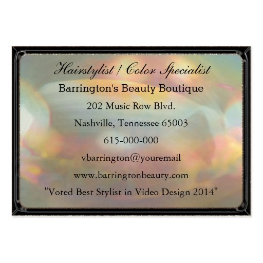 Vermothe Sombey 2.5" Pearl Professional Large Business Cards (Pack Of 100) (back side)