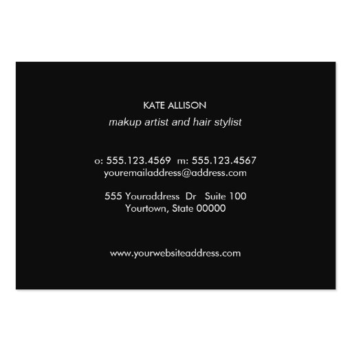 Black and White Striped FAUX Gold Sequin Beauty Large Business Cards (Pack Of 100) (back side)