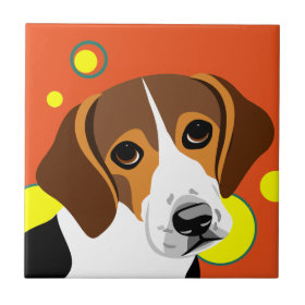 Fun and Cute Beagle Art Gifts Tile