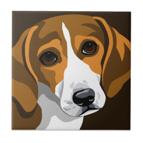 Contemporary Beagle Art Tile