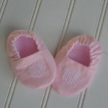 Monogrammed Infant Shoes in Pink & White Striped