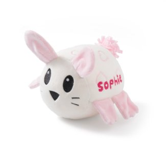 White Bunny with Hearts Stuffed Animal
