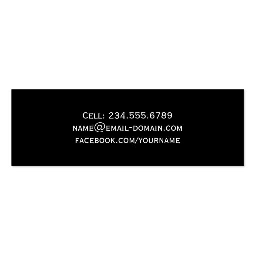 Simple Professional Black Silver Metallic Look Double-Sided Mini Business Cards (Pack Of 20) (back side)