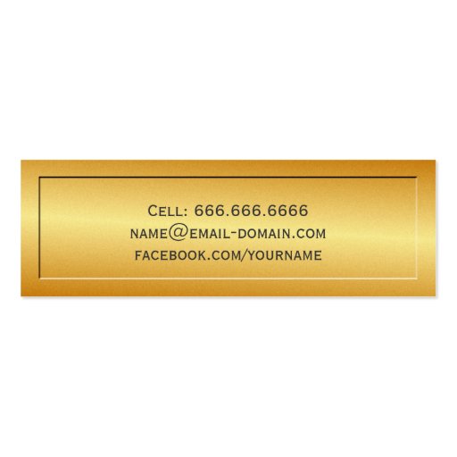 Gold Glitter Embossed Senior Graduation Name Card Double-Sided Mini Business Cards (Pack Of 20) (back side)