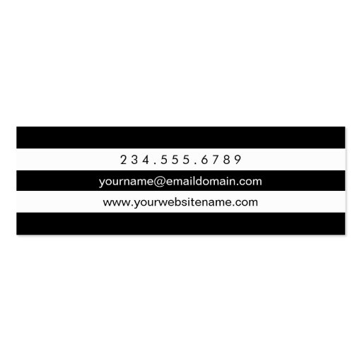 Graduation Gold Calligraphy Black White Stripes Double-Sided Mini Business Cards (Pack Of 20) (back side)