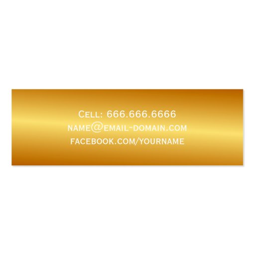 Graduation Name Card - Stylish Plain Gold Gradient Double-Sided Mini Business Cards (Pack Of 20) (back side)