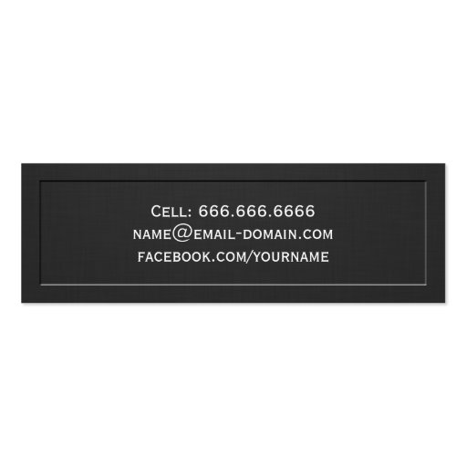 Elegant Embossed Senior Class Graduation Name Card Double-Sided Mini Business Cards (Pack Of 20) (back side)