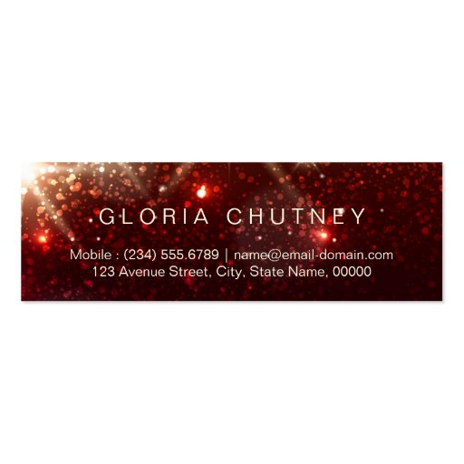 Nail Technician Shimmer Glamour Glitter Mini Double-Sided Mini Business Cards (Pack Of 20) (back side)