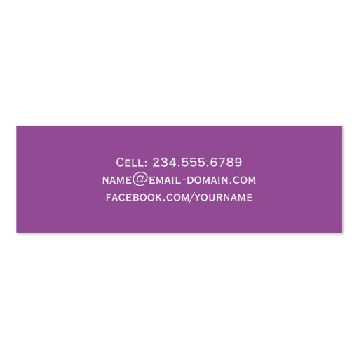 Modern Purple QR Code - Graduation Insert Card Double-Sided Mini Business Cards (Pack Of 20) (back side)