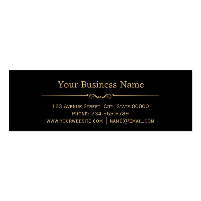 Beauty Salon Floral Gold Abstract Line Pattern Mini Business Card (back side)