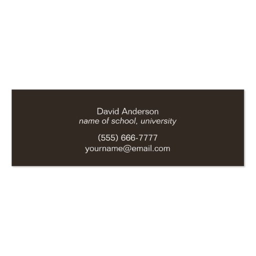 Modern Wood Grain Student Graduation Name Card Double-Sided Mini Business Cards (Pack Of 20) (back side)