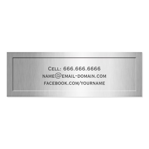 Silver Metal Embossed Senior Graduation Name Card Double-Sided Mini Business Cards (Pack Of 20) (back side)