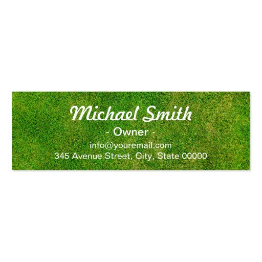 Mowing Lawn Care Green Grass Field Mini Card Double-Sided Mini Business Cards (Pack Of 20) (back side)