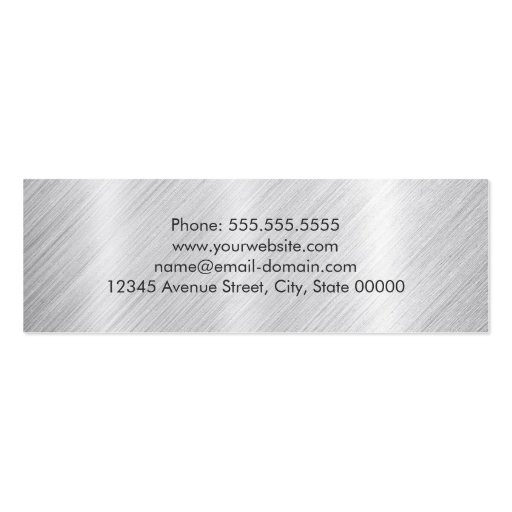 Graduation Name Card Modern Brushed Metallic Look Double-Sided Mini Business Cards (Pack Of 20) (back side)