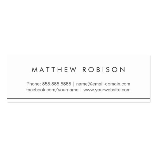 Classic Black White Formal Graduation Name Card Double-Sided Mini Business Cards (Pack Of 20) (back side)