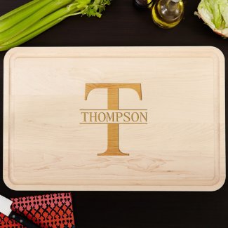 Grandiose Family Name Engraved Wood Cutting Board