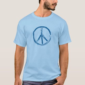 Simple Blue Peace Symbol T-Shirt