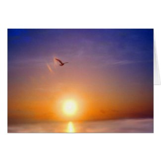 Ocean Sunset Thinking of You Card