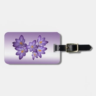 Purple Crocus Spring Floral Bag Tag