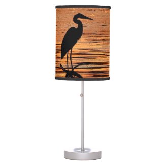 Heron at Sunset Desk Lamp