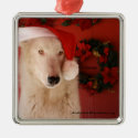 White Wolf Christmas Ornament