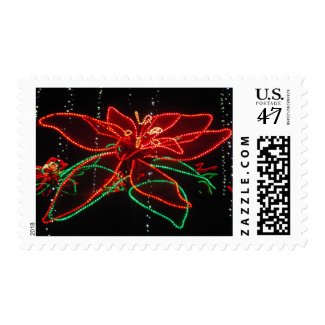 Red and Green Poinsettia Stamp