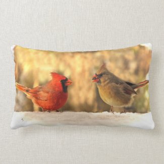 Cardinals in Autumn Throw Pillow