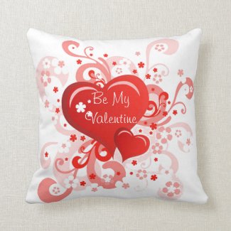 Retro Pink Red Valentine's Day Throw Pillow