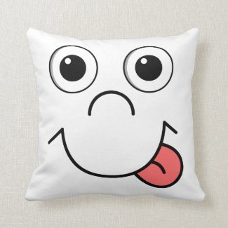 Cartoon face throw pillow
