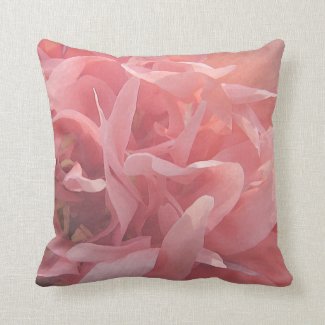 Floral Pink Poppy Flower Throw Pillow