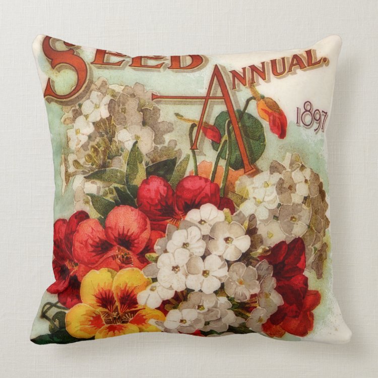 Flower Seed Annual DM Ferry Throw Pillow