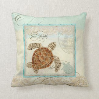 Sea Turtle Coastal Beach - Home Decor Pillow