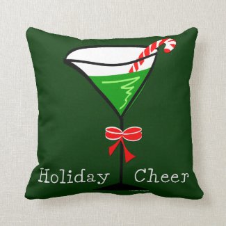 Christmas Martini Throw Pillow