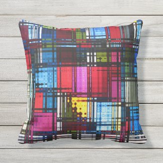 Colorful Abstract Pattern Outdoor Pillow