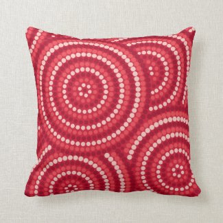 Aboriginal dot painting throw pillow