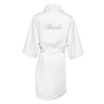 White Satin Robe w/Bridal Party Title &quot;Bride&quot;