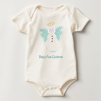 Angel Snowman 1st Christmas Baby Bodysuit