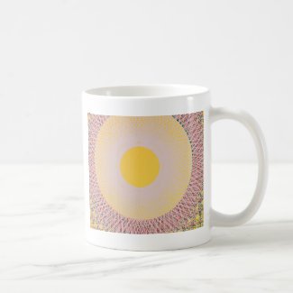yellow sun abstract art coffee mug