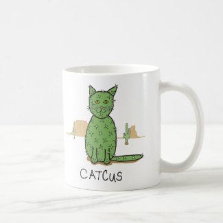 Funny "Catcus" Cactus Drawing Coffee Mug