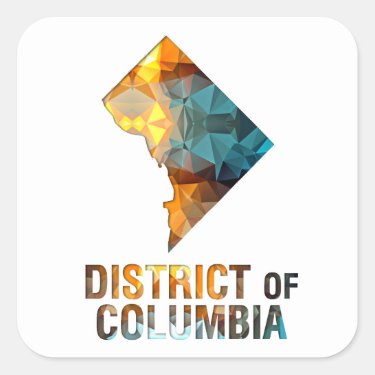 Polygon Mosaic State Map DISTRICT OF COLUMBIA Square Sticker