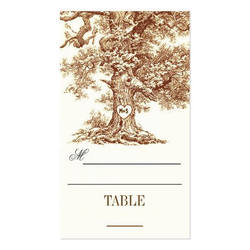 table place cards - escort cards with tree Double-Sided standard business cards (Pack of 100) (front side)