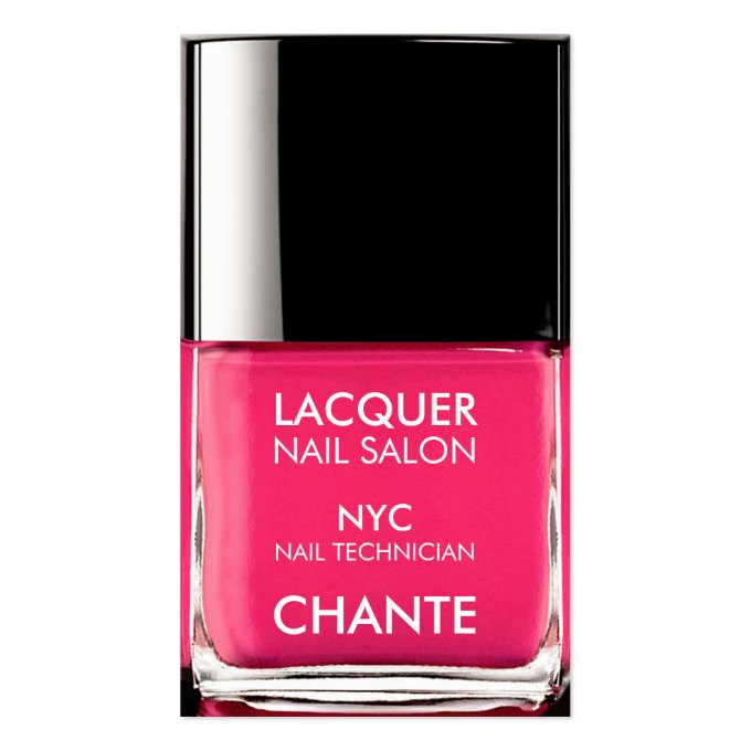 Modern stylish trendy neon pink nail polish chic business card (front side)