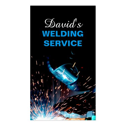 Modern Welding Service and Metal Fabrication Photo Business Card (front side)