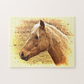 Golden Brown Horse in Sun Animal Puzzle