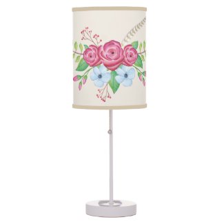 Watercolor Floral Flower Bouquet Table Lamp