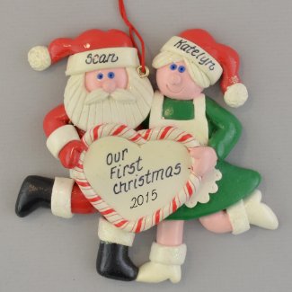 Our First Christmas Mr. and Mrs. Santa Ornament