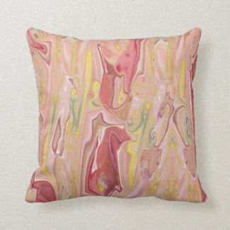 Pink Marble Abstract Throw Pillow
