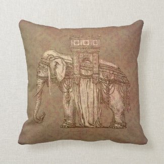Vintage Elephant Bastille Pillow